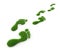Green grass footprints - ecology 3D illustration
