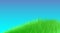 Green grass meadow background. Border pattern on blue sky spring or summer. Field, lawn organic, bio, eco. High fresh digital