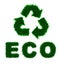 Green grass recycle icon and eco inscription isola