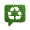 Green grass recycle speech bubble isolated