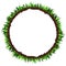 Green grass round frame. Circle banner with copy space. Hand drawing vector