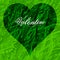 Green grass Valentine heart and decorative text