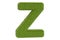 Green grassy letter Z, 3D rendering