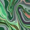 Green and gray abstract geometric swirl marble pattern with wavy curved stripes