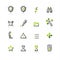 Green-gray contour admin icons