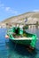 Green Greek Fishing Boat with yellow fish nets