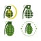 Green Grenade Lamp Light Bulb Symbol Icon Template