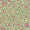 Green and grenadine continuous irregular print pattern