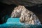 The Green Grotto, Grotta Verde, on the coast of the island of Capri in the Bay of Naples, Italy.