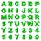 Green Growth Vector Alphabet. Letters with Leaves and Sprouts