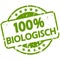 green grunge stamp with Banner 100% biological (in german