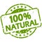 green grunge stamp with Banner 100% natural