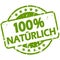 green grunge stamp with Banner 100% natural (in german