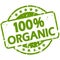 green grunge stamp with Banner 100% organic