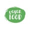 Green grunge Vegan food illustration hand drawn logotype sticker
