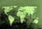 Green grunge world map