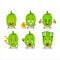 Green habanero cartoon character with cute emoticon bring money