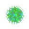Green halftone circles, dots pattern, vector, grunge. Comic texture background. Monochrome half-tone. Circle halftone Dots,