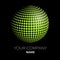 Green Halftone sphere business logo on black background