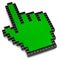 Green hand cursor
