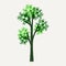 Green hand print tree illustration for nature help