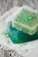 Green handmade soap