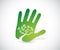 green handprint illustration design