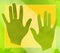 Green Hands Collage Background