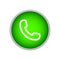 Green handset button for call completion. Element for social net