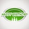 Green happy birthday sticker