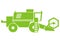 Green harvester, combine, web symbol, vector illustration