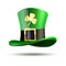 Green hat with golden clover leaf