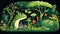 Green Haven: A Whimsical Cartoon of Earth\\\'s Lush Flora and Fauna, Made with Generative AI