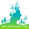 Green Head Silhouette Wind Turbine Solar Energy Panel World Environment Day Banner