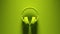 Green Headphones Old Retro Headset Audio Music with Green Background