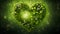 Green heart made of leaves as a symbol of earth love and healthy enviornment. Green life concept. The texture of heart shape