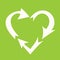 Green Heart Recycle Icon Logo