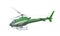 Green helicopter isolated