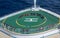 Green Helicopter Pad on Bow of Cruise Ship