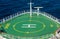 Green Helicopter Pad on Bow of Ship