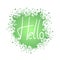 Green hello abstract symbol