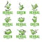 Green,herbal, organic tea, vector logo