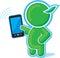 Green Hero with Cell Phone, Mobile, Touch Pad