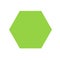Green hexagon basic simple shapes isolated on white background, geometric hexagon icon, 2d shape symbol hexagon, clip art