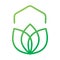 Green hexagon nature lotus leaf logo design