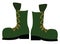 A green high ankle sturdy boot with laces used by soldiers vector color drawing or illustration