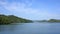 Green hills covered by forest. Shore of Begnas lake, Nepal.