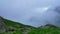 Green Hills and Mountains with Rising Clouds Timelapse. Kavkaz region