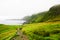 Green hills on Runde island in Norway