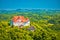 Green hills of Zagorje region and Veliki Tabor castle view